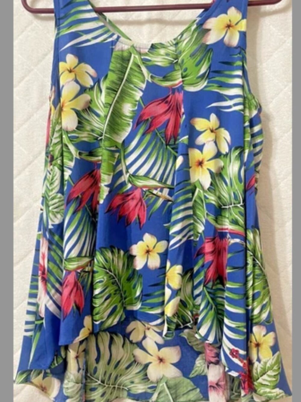 Philosophy Republic Clothing Tropical Floral Cross-Back Tank Top Blouse SZ S